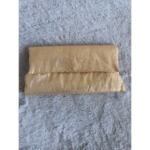 Vintage Lady Buxton Gold Clutch Purse Kiss Lock Metallic Evening Bag